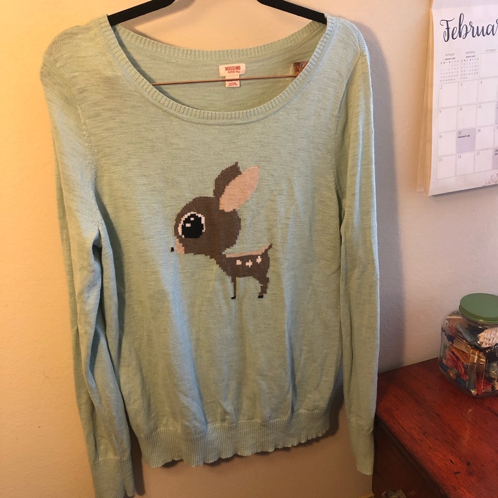 Turquoise Fawn Sweater